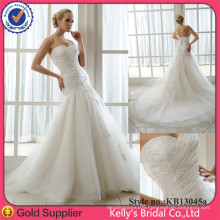 2014 New arrive mermaid appliqued lace beautiful grecian wedding dress